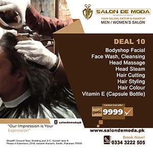 Salon DE Moda Men's Salon Morning 11.00 A.M Till Night 10.30 P.M Come To Inbox Or WhatsApp To Me On 334 3222 505 