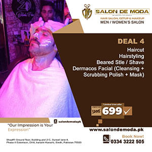 Salon DE Moda Men's Salon Morning 11.00 A.M Till Night 10.30 P.M Come To Inbox Or WhatsApp To Me On 334 3222 505 