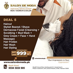 Salon DE Moda Men's Salon Morning 11.00 A.M Till Night 10.30 P.M Come To Inbox Or WhatsApp To Me On 334 3222 505 