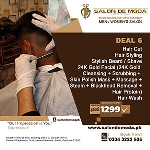 Salon DE Moda Men's Salon Morning 11.00 A.M Till Night 10.30 P.M Come To Inbox Or WhatsApp To Me On 334 3222 505 