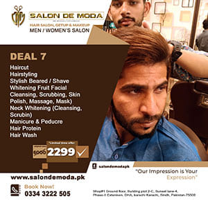 Salon DE Moda Men's Salon Morning 11.00 A.M Till Night 10.30 P.M Come To Inbox Or WhatsApp To Me On 334 3222 505 