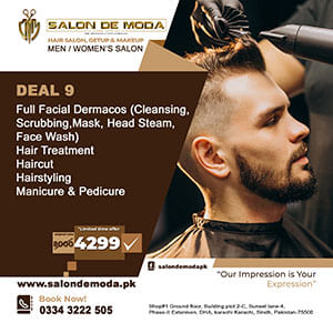 Salon DE Moda Men's Salon Morning 11.00 A.M Till Night 10.30 P.M Come To Inbox Or WhatsApp To Me On 334 3222 505 